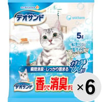 【ケース販売】デオサンド 香りで消臭する紙砂 ナチュラルソープの香り 5L×6袋