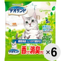 【ケース販売】デオサンド 香りで消臭する紙砂 ナチュラルグリーンの香り 5L×6袋