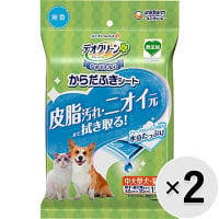 【セット販売】デオクリーン からだふきシート 中大型犬・猫用 無香 15枚×2コ