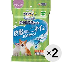 【セット販売】デオクリーン からだふきシート 中大型犬・猫用 やわらかなソープの香り 15枚×2コ