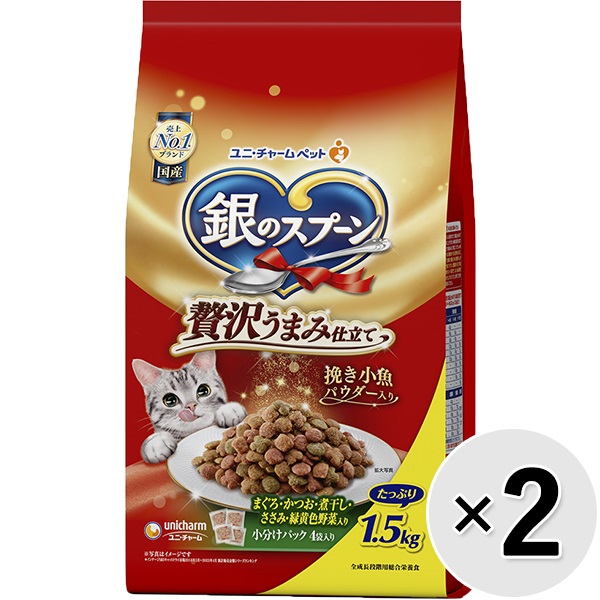 お魚のうまみをギュッと閉じ込めた粒に、かつお節・挽き小魚入りの豊かな美味しさ。カリッと食感の美味しいまぐろ入り粒入り。毎日の食事に必要な栄養バランスを実現した全成長段階用総合栄養食。ねこの下部尿路の健