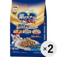 【セット販売】銀のスプーン 贅沢素材バラエティ まぐろ・かつお・白身魚味に天然小魚・かつお節・まぐろ味フレーク添え 750g×2コ