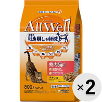 【セット販売】All Well 室内猫用 チキン味 挽き小魚とささみフリーズドライパウダー入り 800g×2コ