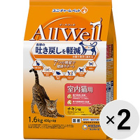 【セット販売】All Well 室内猫用 チキン味 挽き小魚とささみフリーズドライパウダー入り 1.6kg×2コ