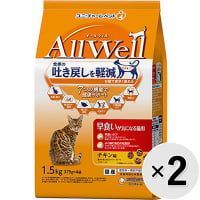 【セット販売】All Well 早食いが気になる猫用 チキン味 挽き小魚とささみフリーズドライパウダー入り 1.5kg×2コ