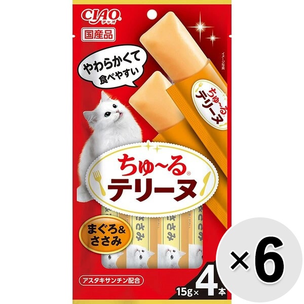 【セット販売】チャオ ちゅ～るテリーヌ まぐろ＆ささみ （15g×4本）×6コ ［ちゅーる］