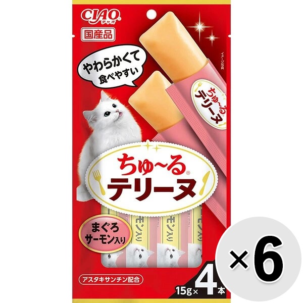 【セット販売】チャオ ちゅ～るテリーヌ まぐろ サーモン入り （15g×4本）×6コ ［ちゅーる］