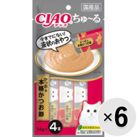 【セット販売】チャオ ちゅ～る かつお＆本格かつお節 （14g×4本）×6コ ［ちゅーる］