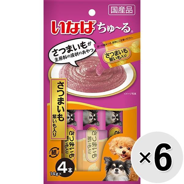 【セット販売】いなば ちゅ～る さつまいも 紫いも入り （14g×4本）×6コ ［ちゅーる］