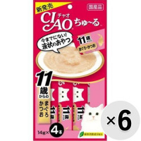 【あす宅】【セット販売】チャオ ちゅ～る 11歳からのまぐろ・かつお （14g×4本）×6コ [ちゅーる]