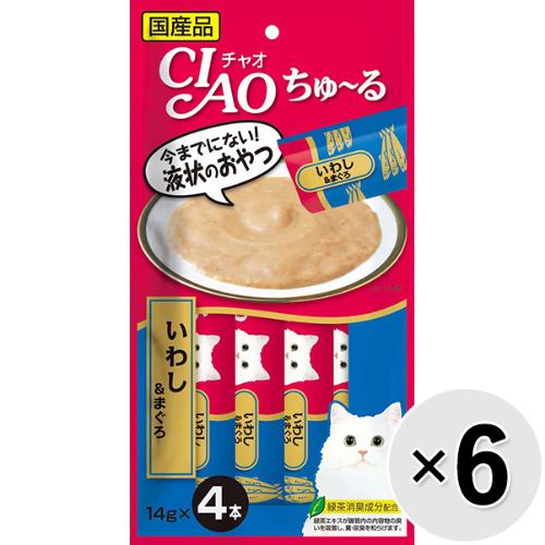 【セット販売】チャオ ちゅ～る いわし＆まぐろ （14g×4本）×6コ ［ちゅーる］