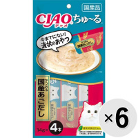 【セット販売】チャオ ちゅ～る かつお＆国産あごだし （14g×4本）×6コ ［ちゅーる］
