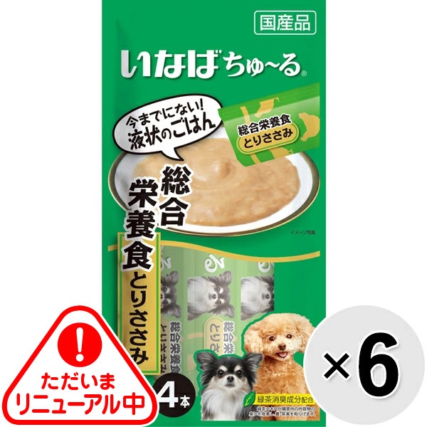 【セット販売】いなば 犬用ちゅ～る 総合栄養食 とりささみ （14g×4本）×6コ［ちゅーる］