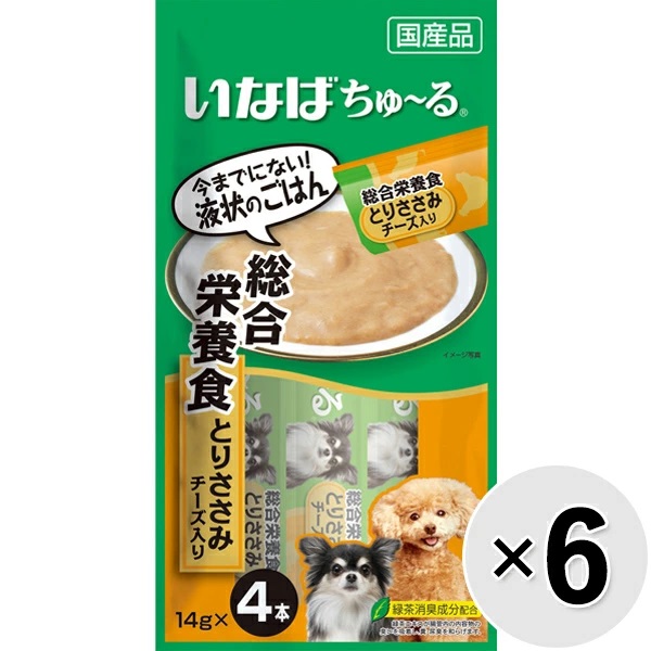 【セット販売】いなば 犬用ちゅ～る 総合栄養食 とりささみチーズ入り （14g×4本）×6コ［ちゅーる］
