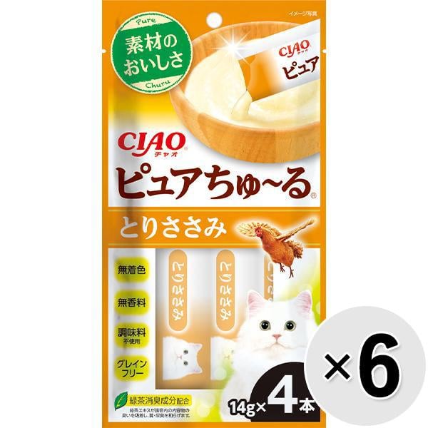 【セット販売】チャオ ピュアちゅ～る とりささみ （14g×4本）×6コ ［ちゅーる］