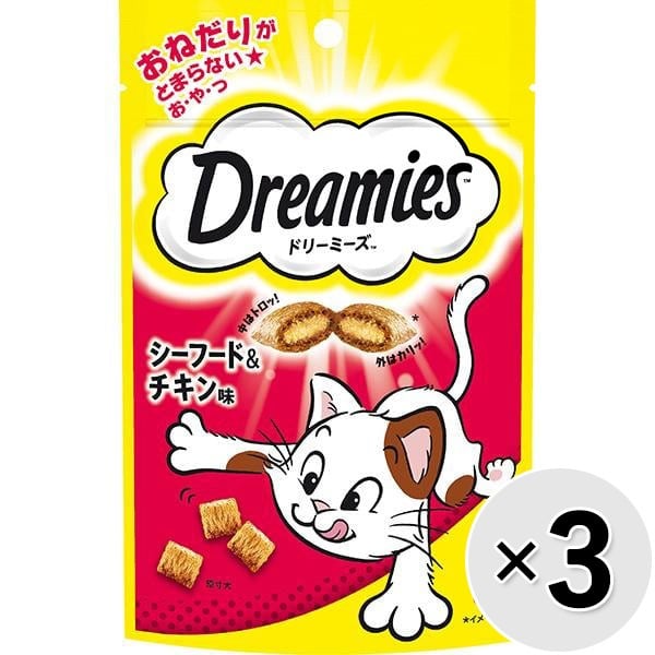 【あす宅】【セット販売】ドリーミーズ シーフード＆チキン味 60g×3コ