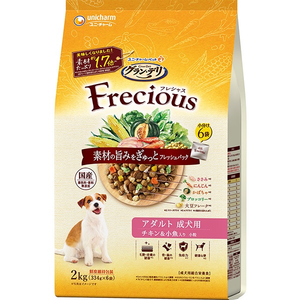 【定期】【送料無料】グラン・デリ フレシャス アダルト 成犬用 チキン＆小魚入り 2kg