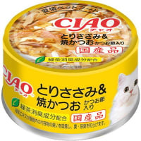 【単品】チャオ ホワイティ とりささみ＆焼かつお かつお節入り 85g