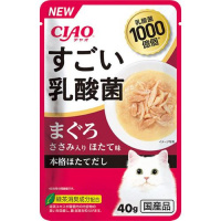 【単品】チャオ すごい乳酸菌 パウチ まぐろ ささみ入り ほたて味 40g