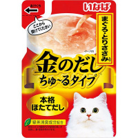 【単品】金のだし ちゅ～るタイプ まぐろ とりささみ入り 140g[ちゅーる]