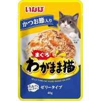 【単品】わがまま猫 まぐろパウチ かつお節入り 40g