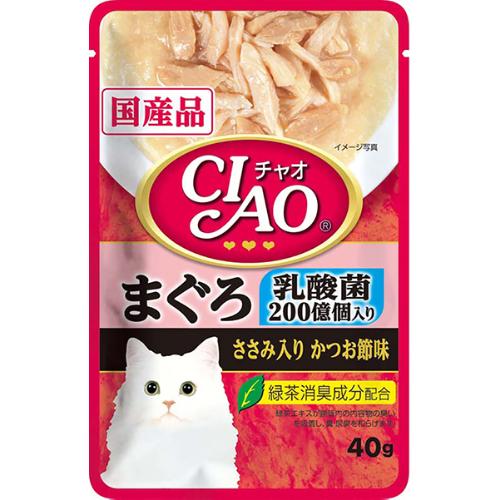 【単品】チャオパウチ  乳酸菌入り まぐろ ささみ入りかつお節味 40g