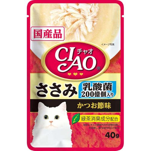 【単品】チャオパウチ 乳酸菌入り ささみ かつお節味 40g