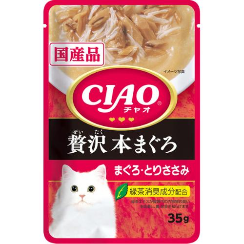 【単品】チャオパウチ 贅沢本まぐろ まぐろ・とりささみ 35g
