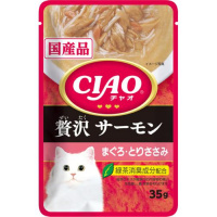 【単品】チャオパウチ 贅沢サーモン まぐろ・とりささみ 35g