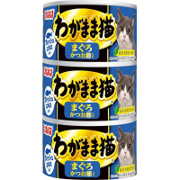 【単品】わがまま猫 まぐろ かつお節入り 140g×3缶パック