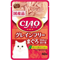 【単品】チャオ パウチ グレインフリー まぐろ ささみ入りほたて味 40g