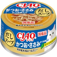 【単品】チャオ だしスープ  かつお・ささみ かつお節入り 75g