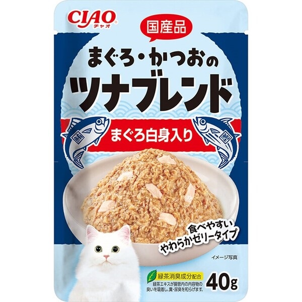 【単品】チャオ まぐろ・かつおのツナブレンド パウチ まぐろ白身入り 40g