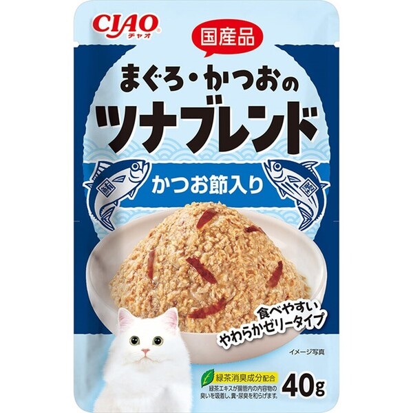 【単品】チャオ まぐろ・かつおのツナブレンド パウチ かつお節入り 40g
