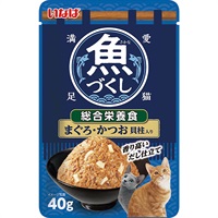 【単品】いなば 魚づくし 総合栄養食 まぐろ・かつお 貝柱入り 40g