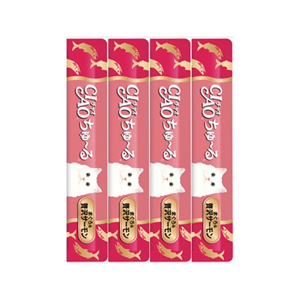 あす宅】チャオ ちゅ～る まぐろ＆贅沢サーモン 14g×4本［ちゅーる