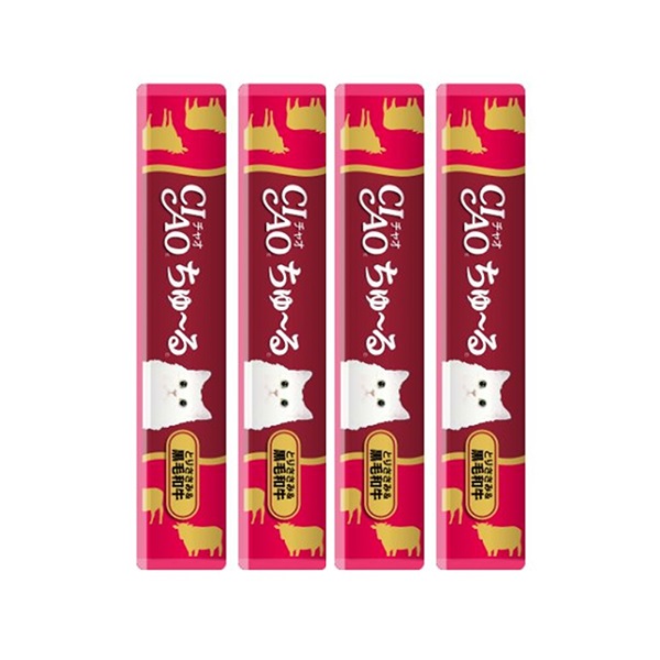 あす宅】【セット販売】チャオ ちゅ～る とりささみ＆黒毛和牛 （14g×4