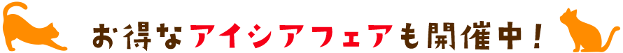 お得なアイシアフェアも開催中！