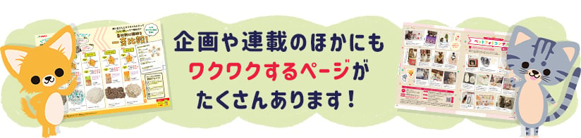 企画や連載のほかにもワクワクするページがたくさんあります！