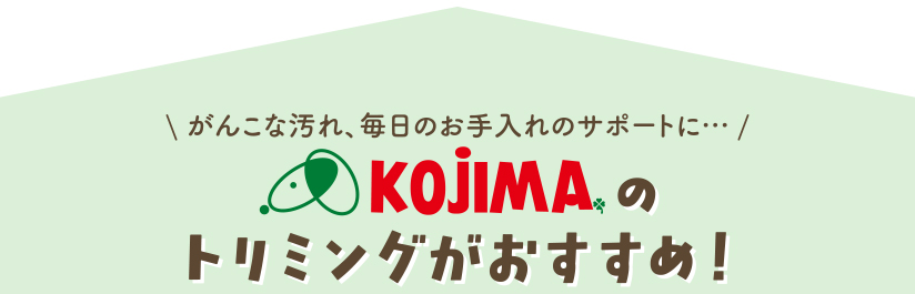 がんこな汚れ、毎日のお手入れのサポートに…KOJIMAのトリミングがおすすめ！