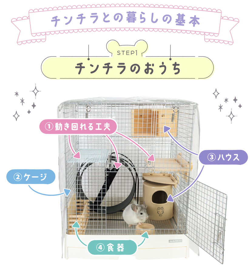 チンチラとの暮らしの基本/STEP1.チンチラのおうち