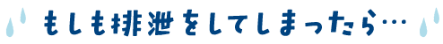 もしも排泄をしてしまったら…