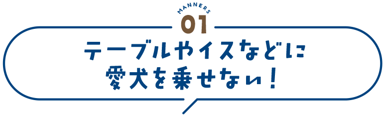 manners1 テーブルやイスなどに愛犬を乗せない！