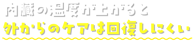 内臓の温度が上がると外からのケアは回復しにくい