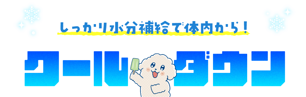 しっかり水分補給で体内から！クールダウン