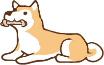 おやつを食べる犬