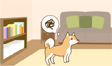 不安やストレスを感じている犬