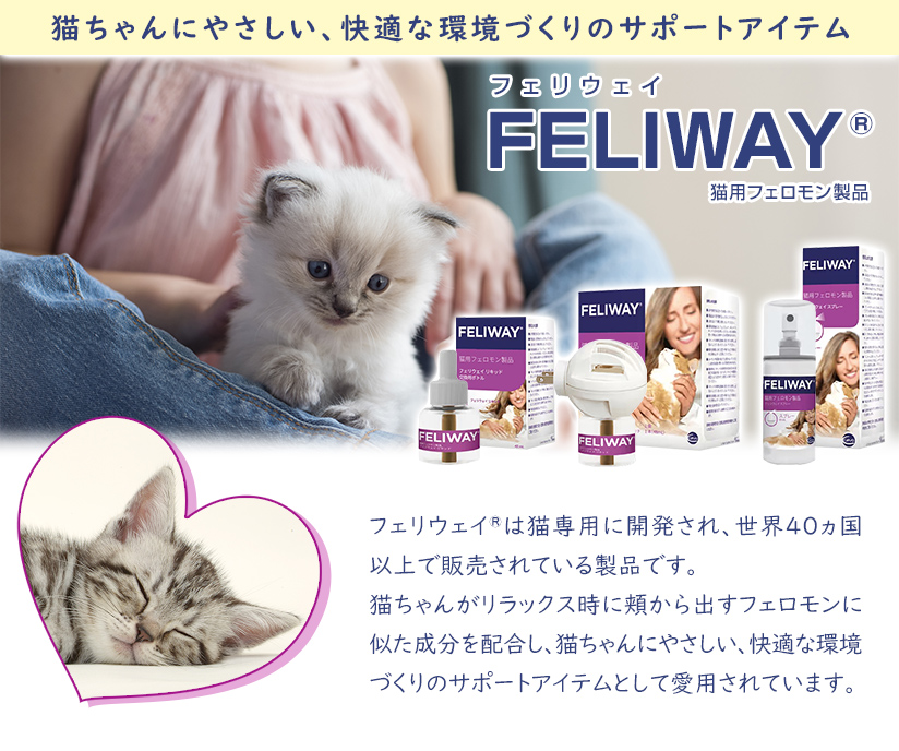 猫ちゃんにやさしい、快適な環境づくりのサポートアイテムFELIWAY