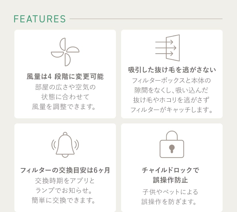 FEATURES①