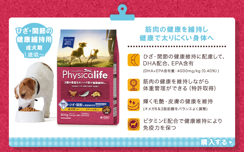 Physicalife(フィジカライフ) ひざ・関節の健康維持用 成犬期 1歳頃～